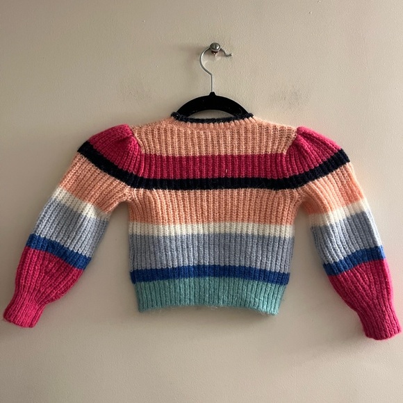Vineyard Vines Girls Knit Striped Puff Sleeve Sweater (Size 2T) - Picture 2 of 9